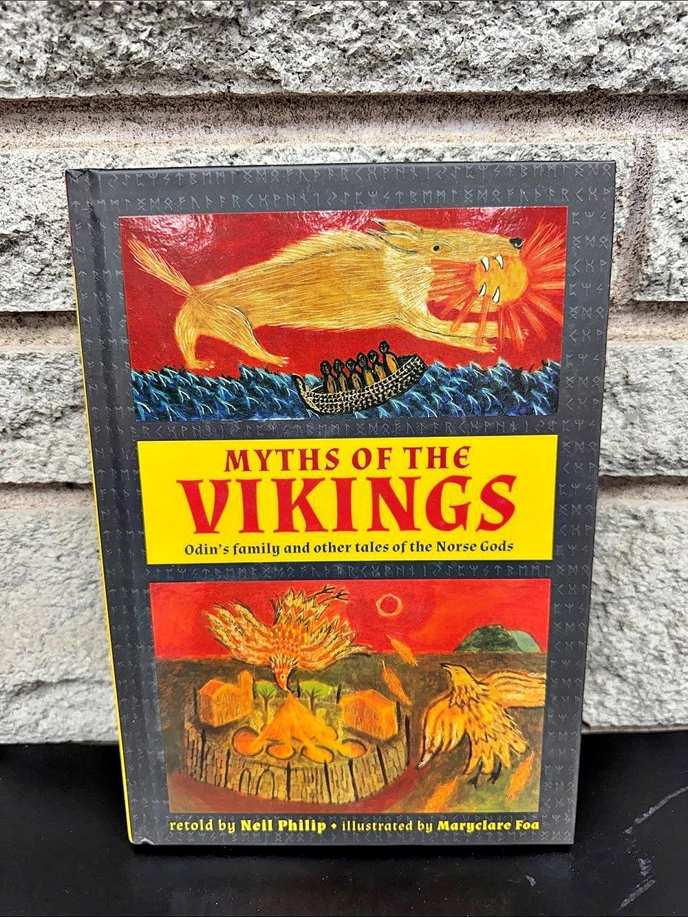 Myths of the Vikings Illustrated Mythology Book in Black & Red